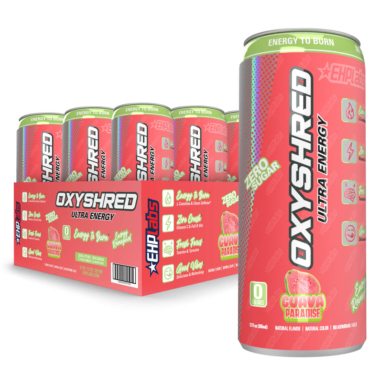 OxyShred Ultra Energy Drink RTD (12-Pack) - Guava Paradise - Nicolette Lifts
